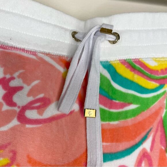 Lilly Pulitzer Shorts Chrissy Beach Velour Terry Pink All Nighter Size Medium - Picture 3 of 9